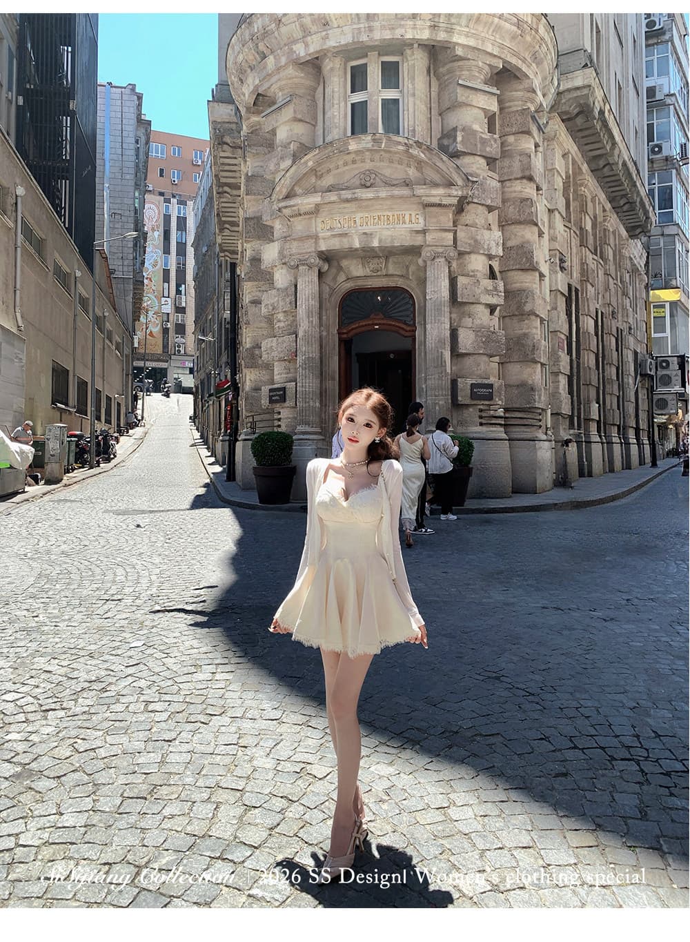 sisi jiang 레이스 향기로운 노래 프랑스식 천 골드 레이스 레이스 꼬집기 허리 슬림해 보이는 슬립 드레스 공주 드레스 상세 이미지 34