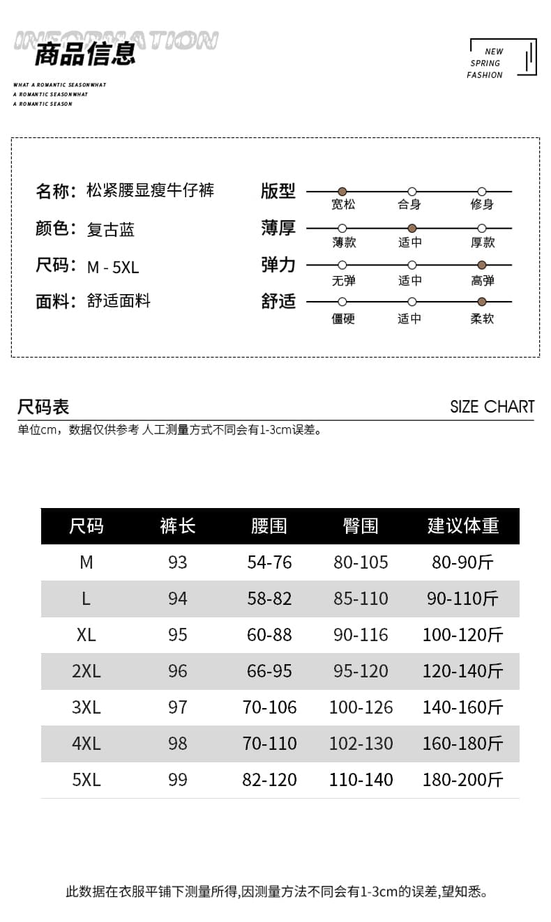 실사 2026 봄 여름 빅 사이즈 패션 외국 가스 스트레이트 팬츠 9부 바지 캐주얼 청바지 상세 이미지 6