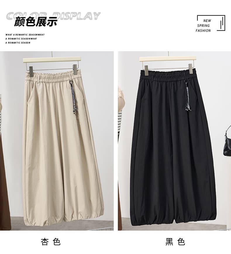 실사 빅 사이즈 지방 mm 달콤함 센 부서 꽃밭 바지 새로운 여름 도루 센스 배기 바지 루즈핏 캐주얼 9부 바지 상세 이미지 9