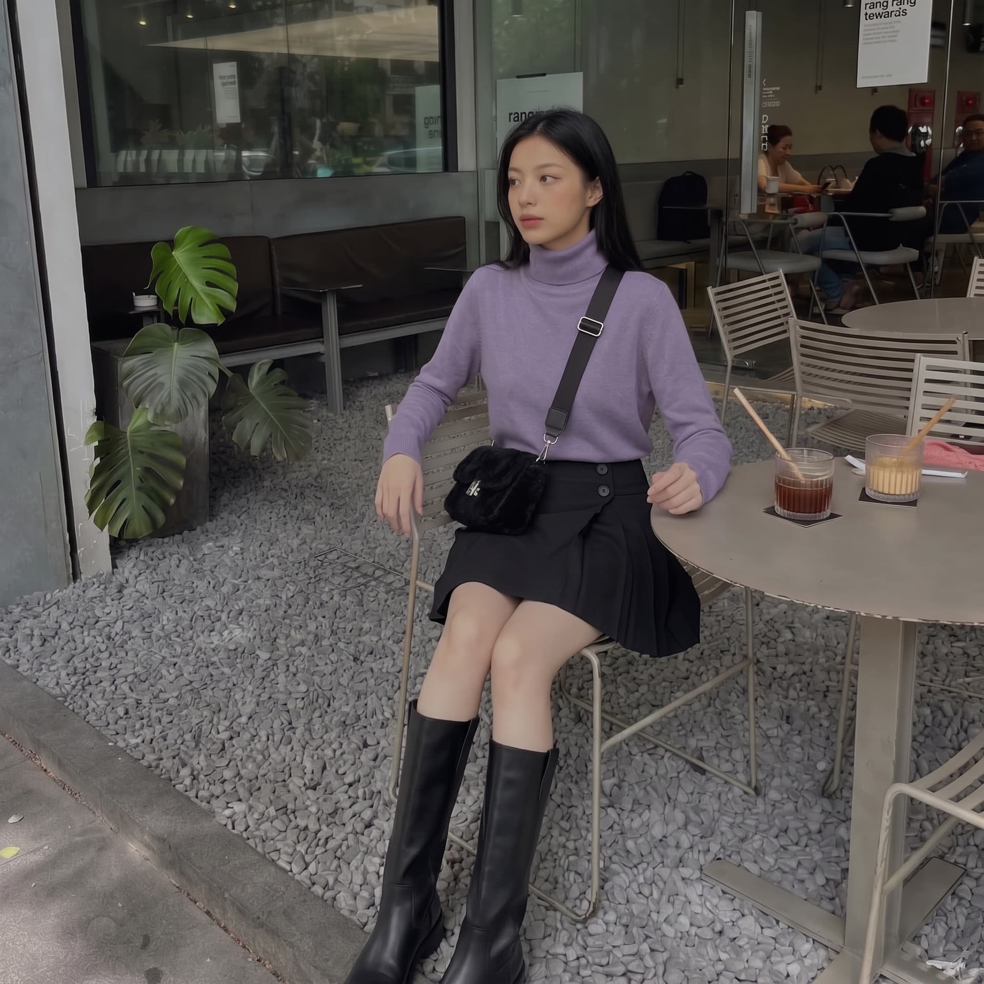 실사 반신 스커트 일본식 ins 미니멀리즘 트렌드 달콤함 여성 새로운 패션 단색 플리츠 스커트 미니 스커트 상세 이미지 5