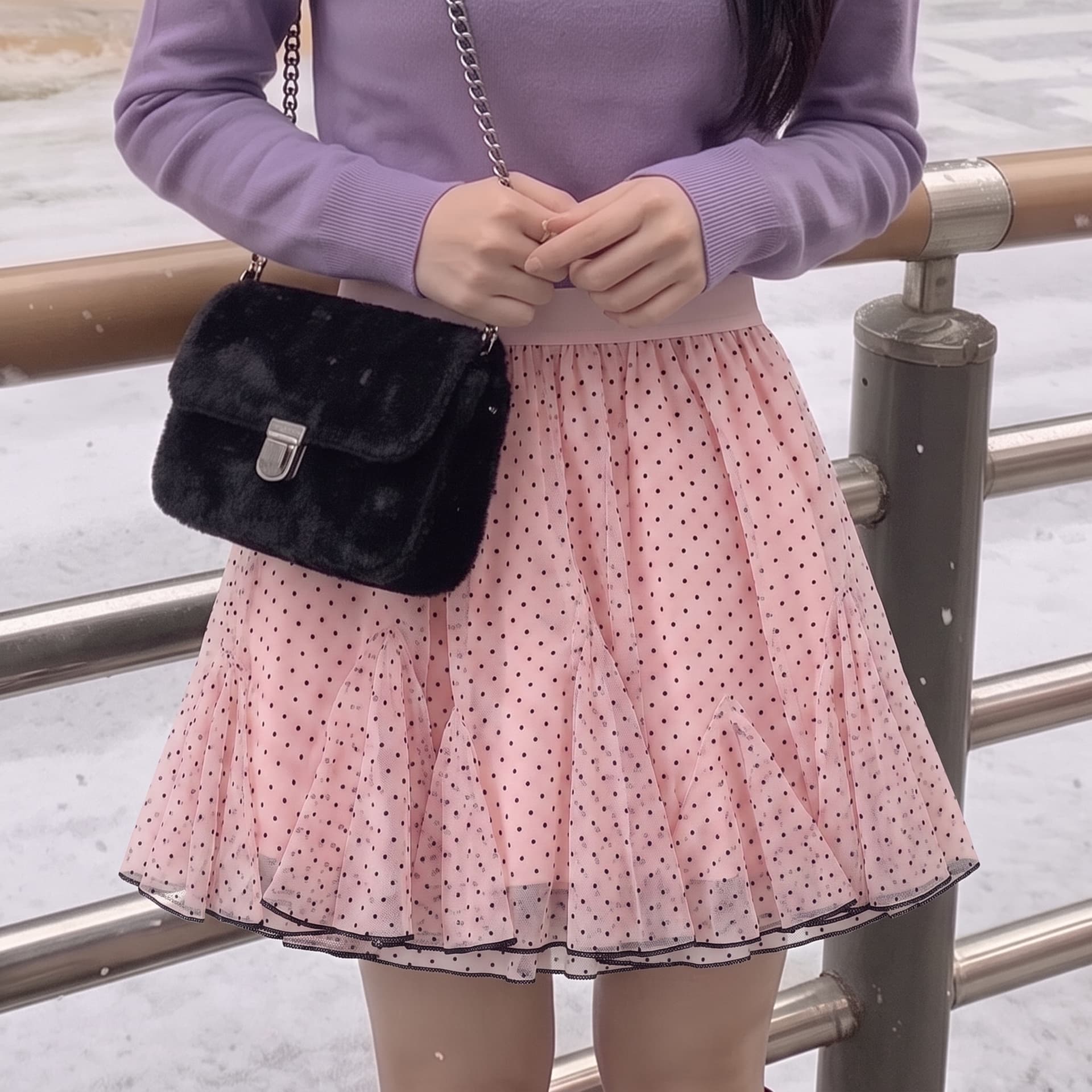 실사 달콤함 핑크색 프릴 도트 무늬 반신 스커트 여성 여름 하이웨이스트 퍼프 케이크 미니 스커트 상세 이미지 6