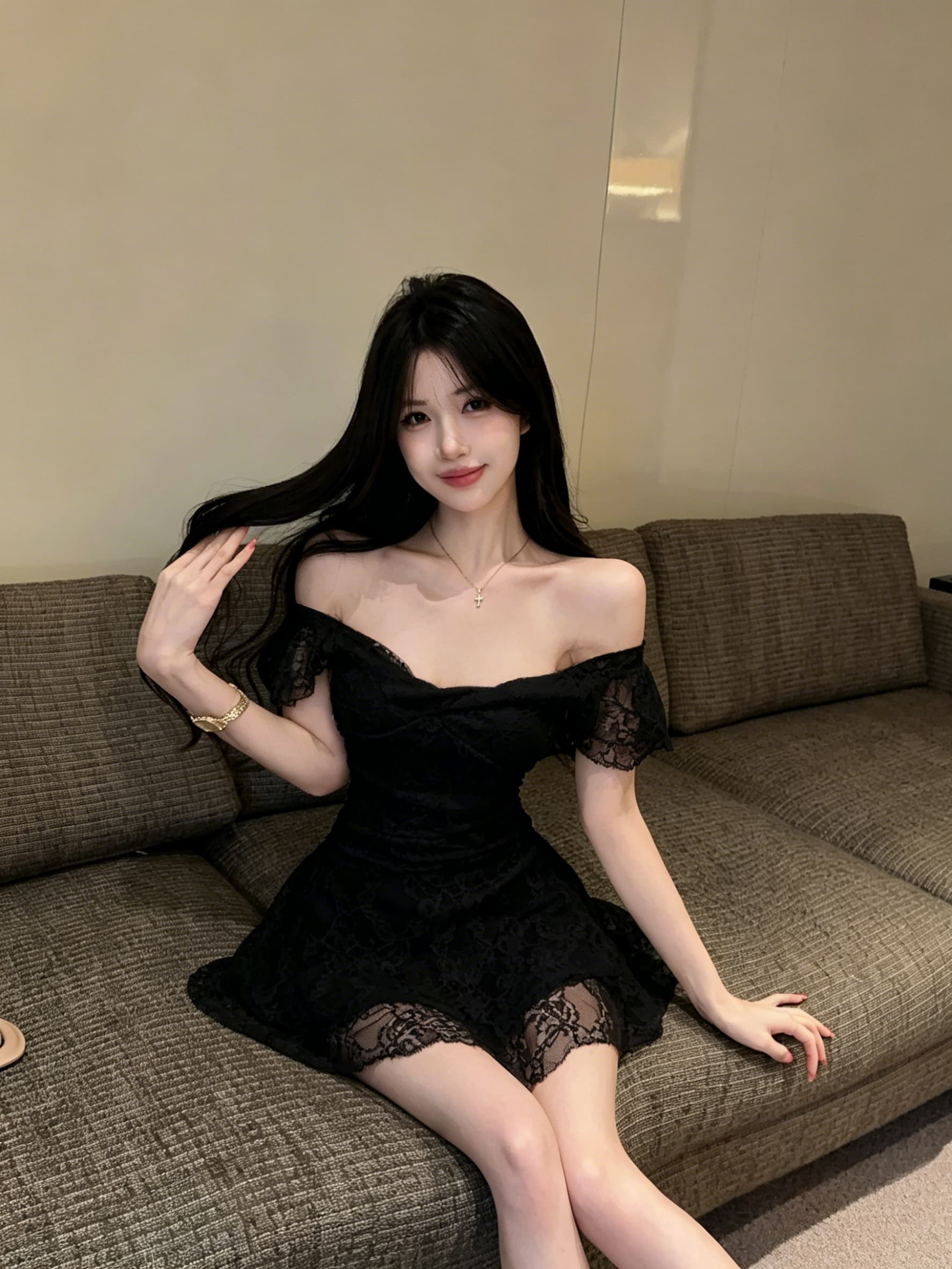 실사 섹시함 낮은 가슴 레이스 쇼트 스타일 케이크 드레스 상세 이미지 13