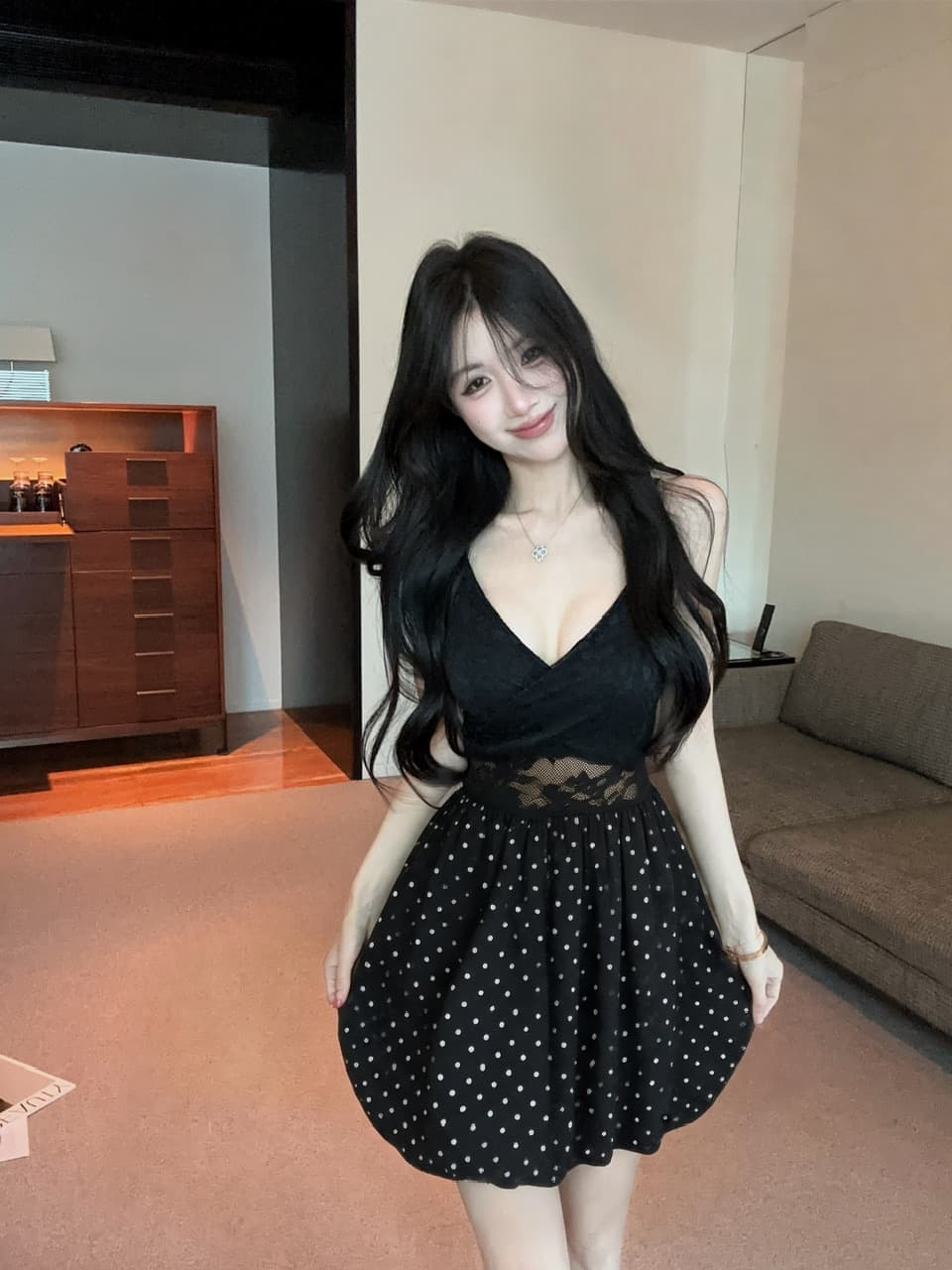 실사 레이스 조각 퍼프 스커트 상세 이미지 4