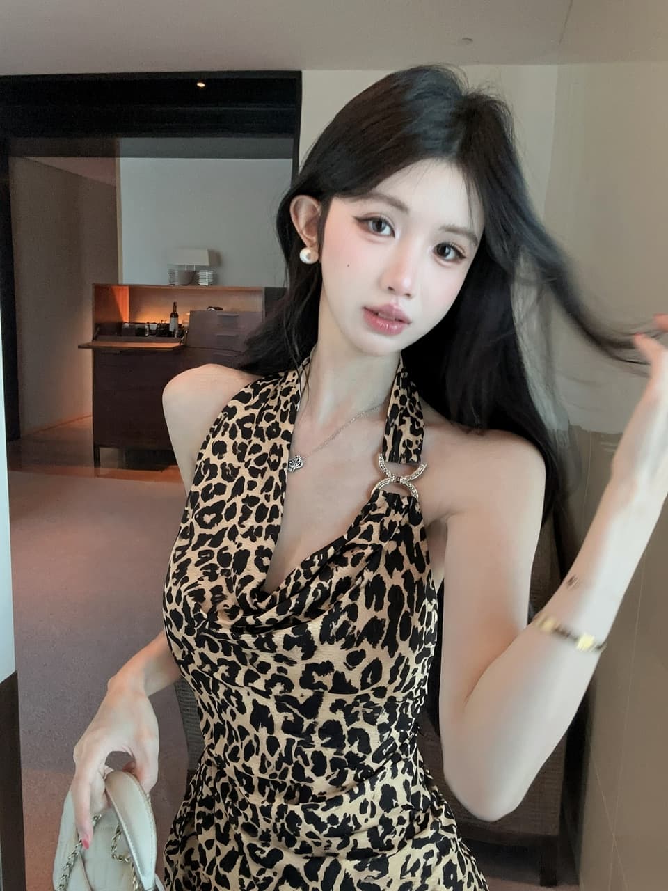 실사 쇼트 스타일 섹시함 망사 타이트 스커트 드레스 상세 이미지 11