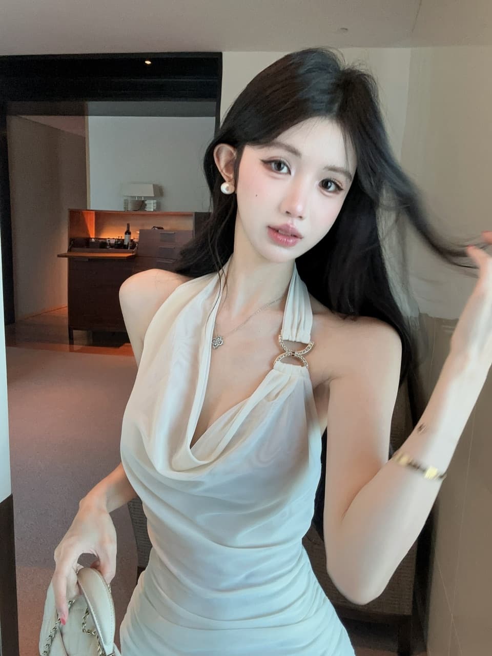 실사 쇼트 스타일 섹시함 망사 타이트 스커트 드레스 상세 이미지 25