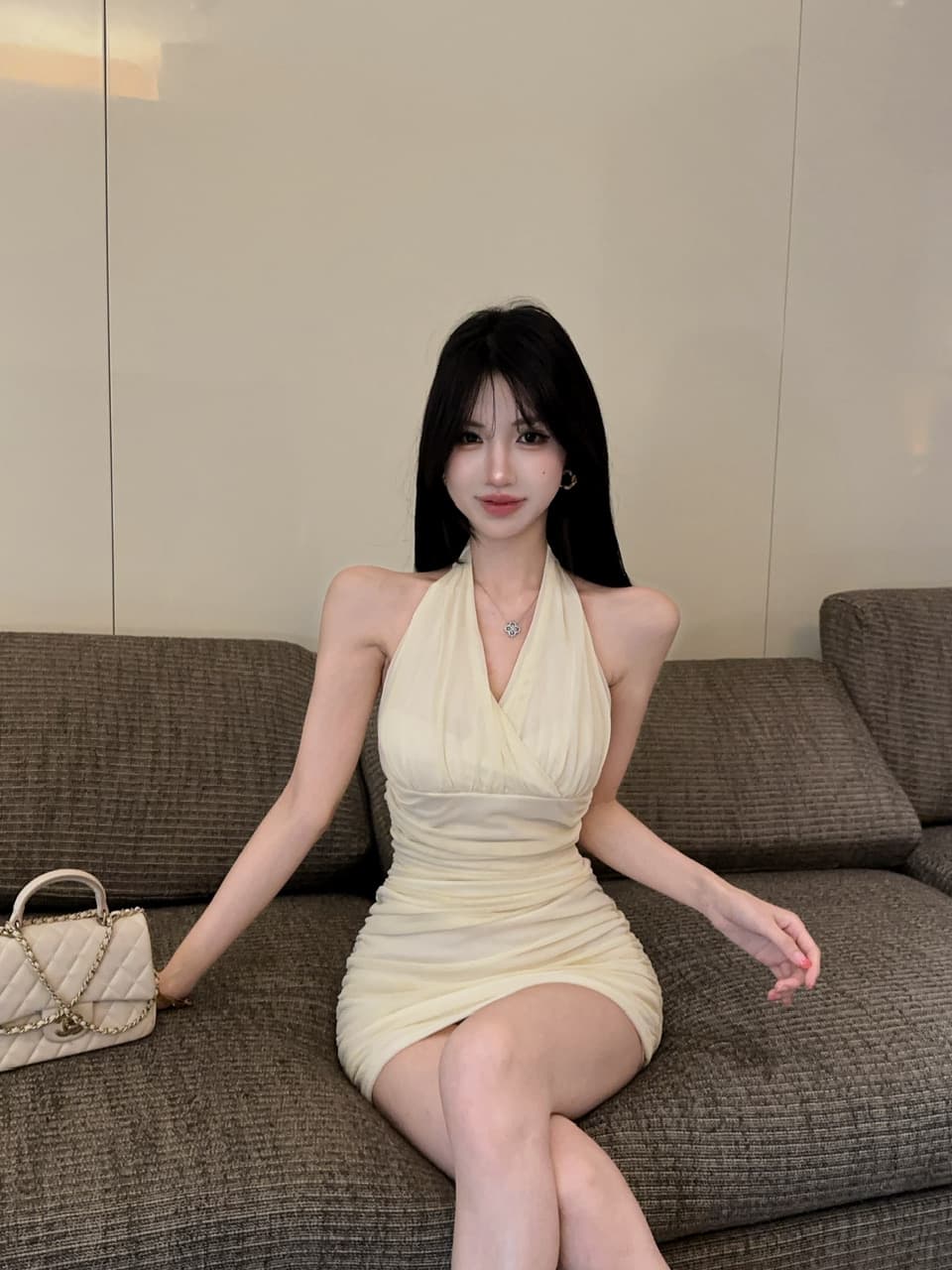 실사 망사 행침 목 드레스 상세 이미지 8