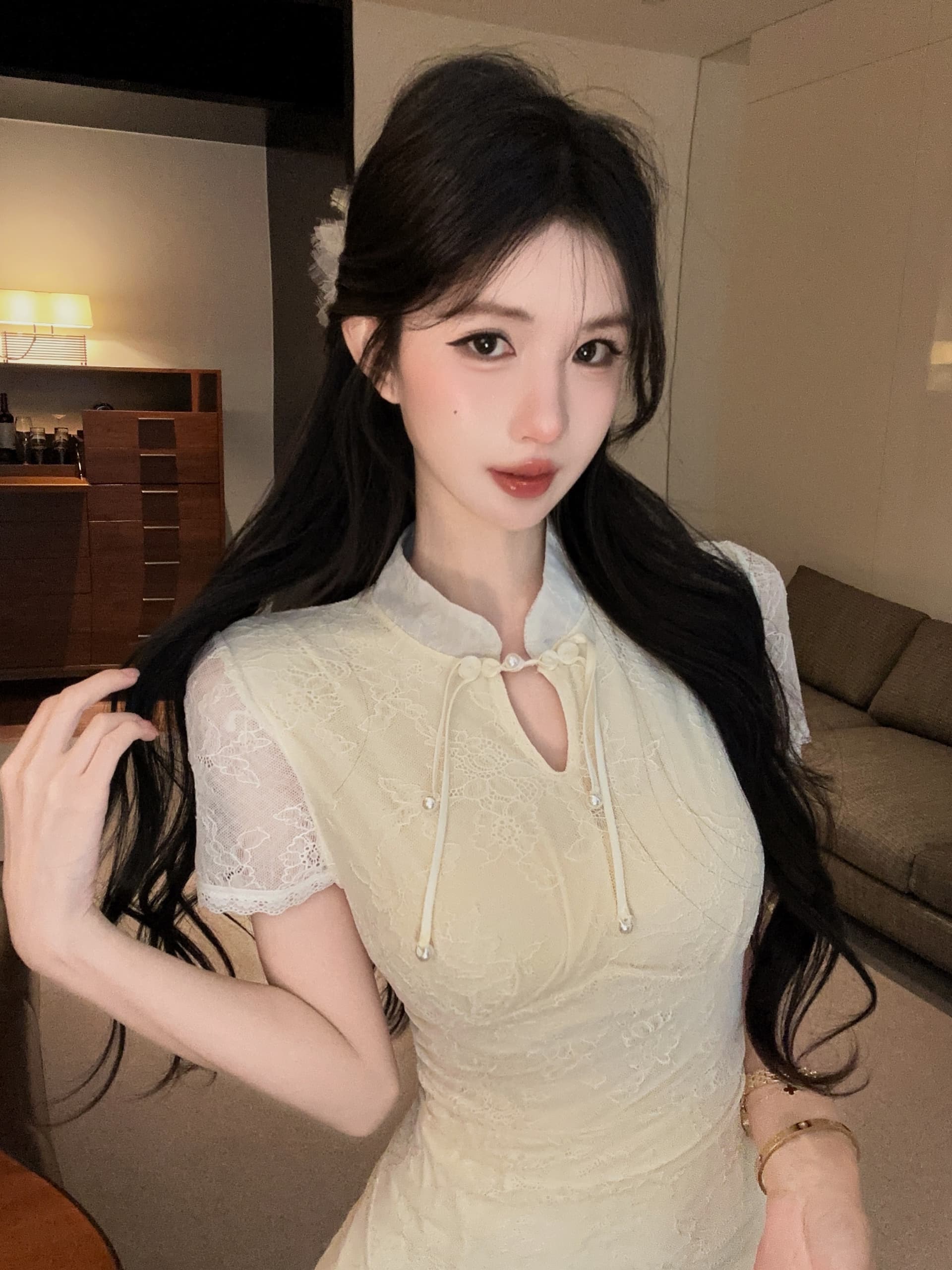 실사 망사 개선 치파오 드레스 상세 이미지 4