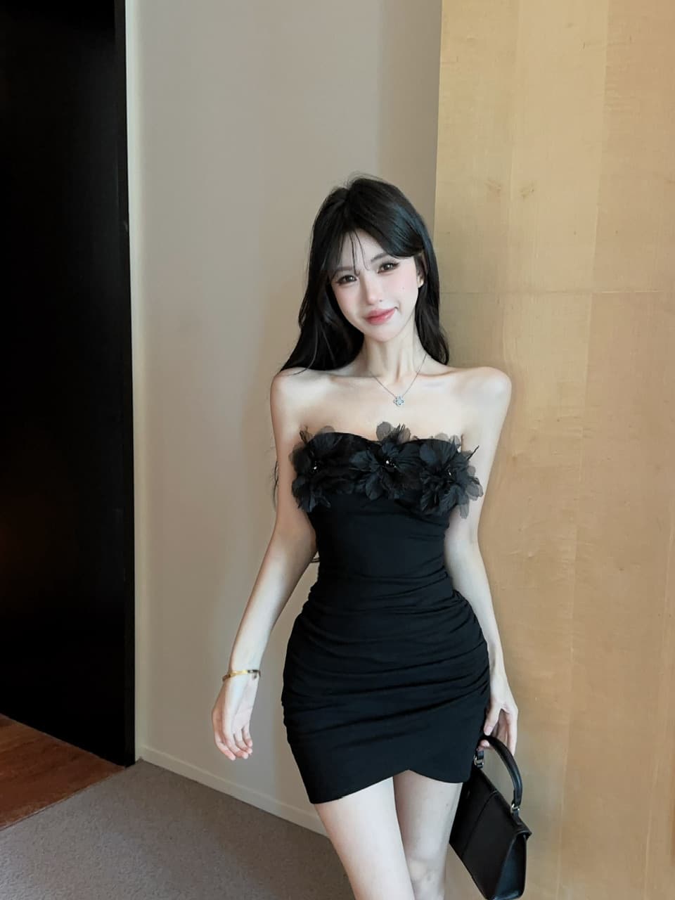 실사 쇼트 스타일 면 소재 타이트 스커트 튜브탑 드레스 상세 이미지 12