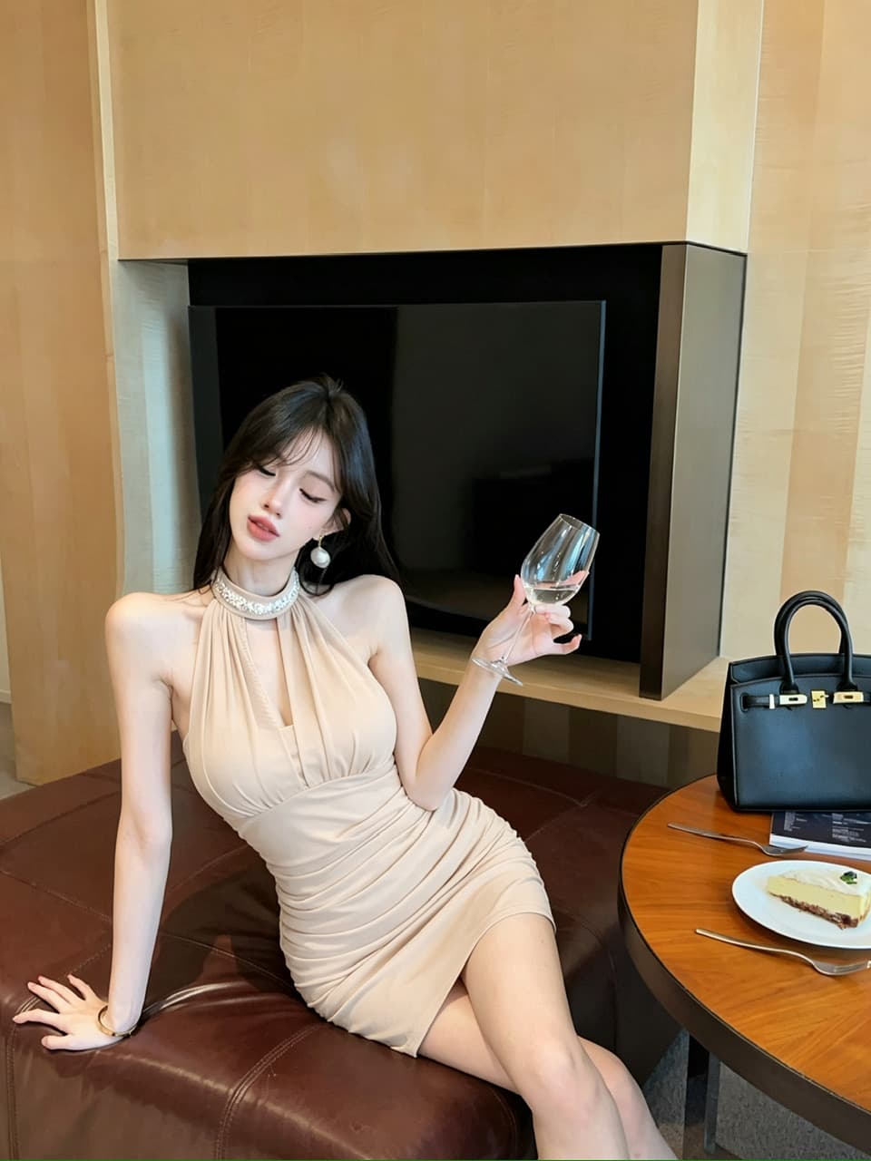 실사 쇼트 스타일 망사 드레스 상세 이미지 14