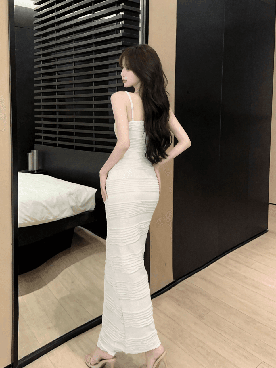 실사 롱 코트 슬립 드레스 상세 이미지 27
