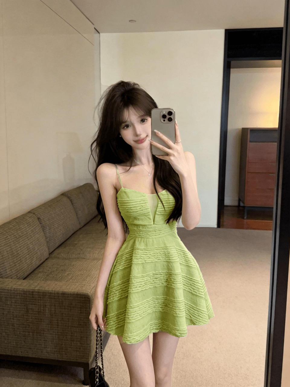 실사 쇼트 스타일 슬립 드레스 상세 이미지 23