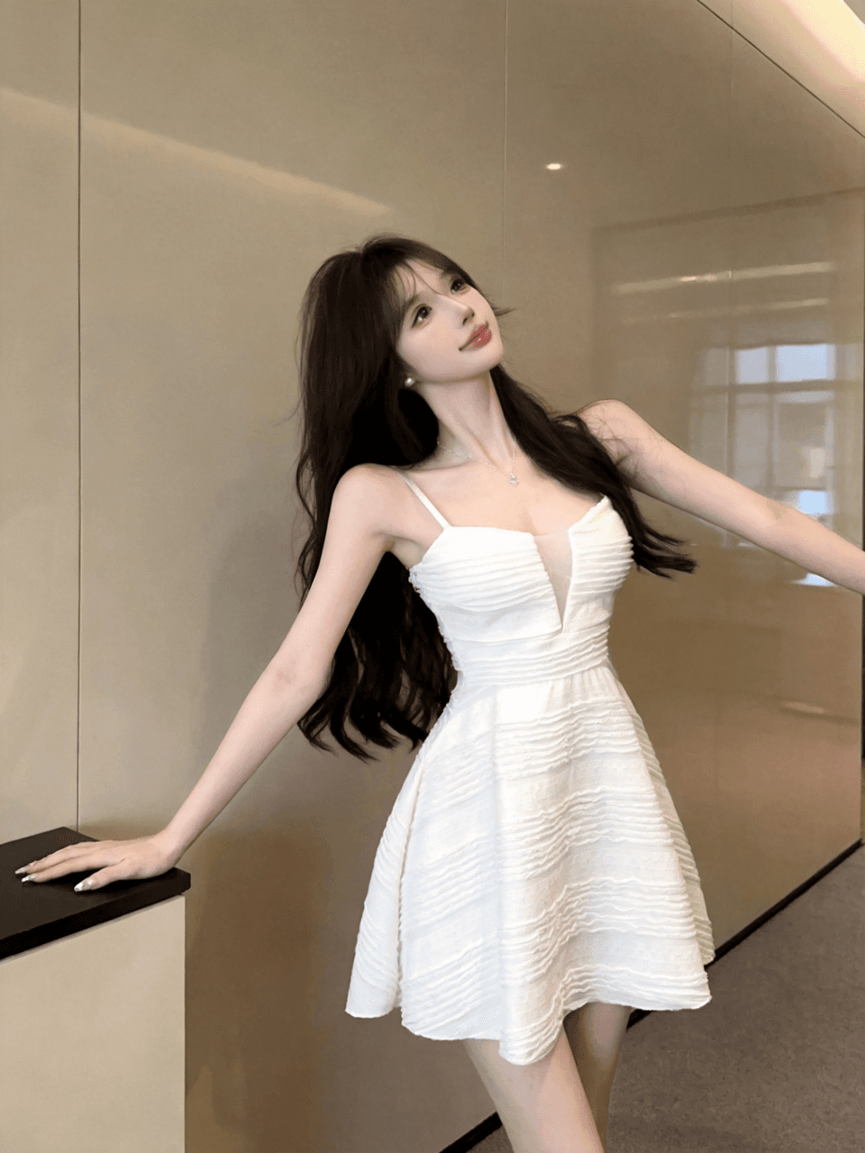 실사 쇼트 스타일 슬립 드레스 상세 이미지 30