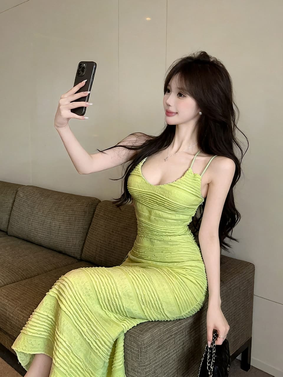 실사 2 가지 모델 슬립 드레스 상세 이미지 28