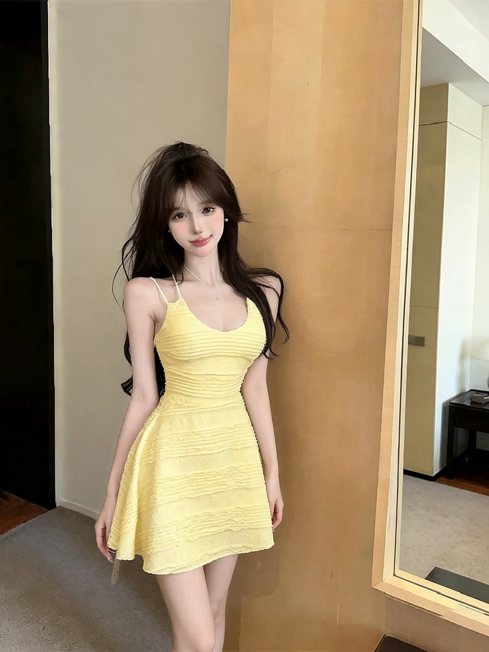 실사 쇼트 스타일 슬립 드레스 상세 이미지 16