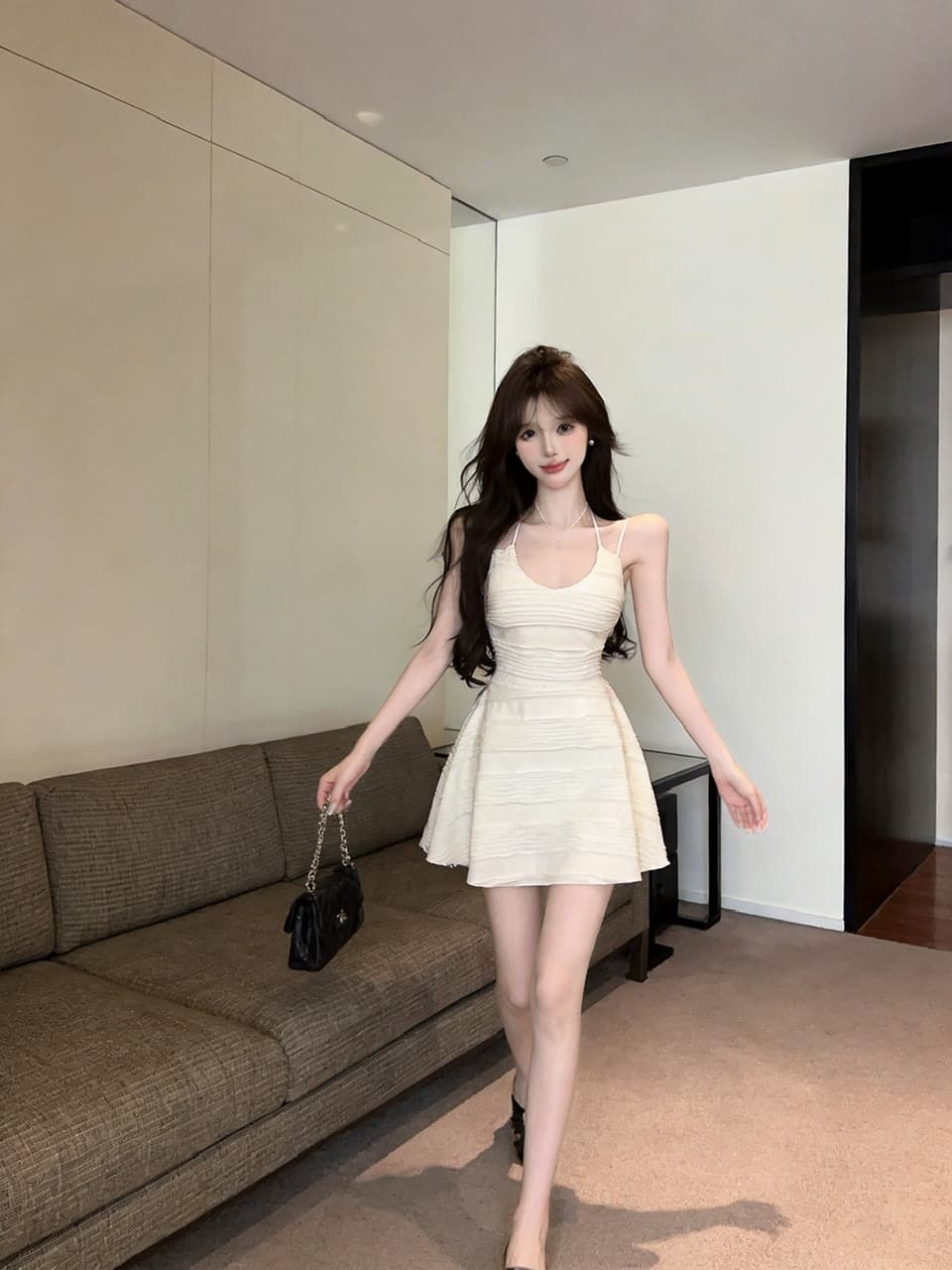 실사 쇼트 스타일 슬립 드레스 상세 이미지 28