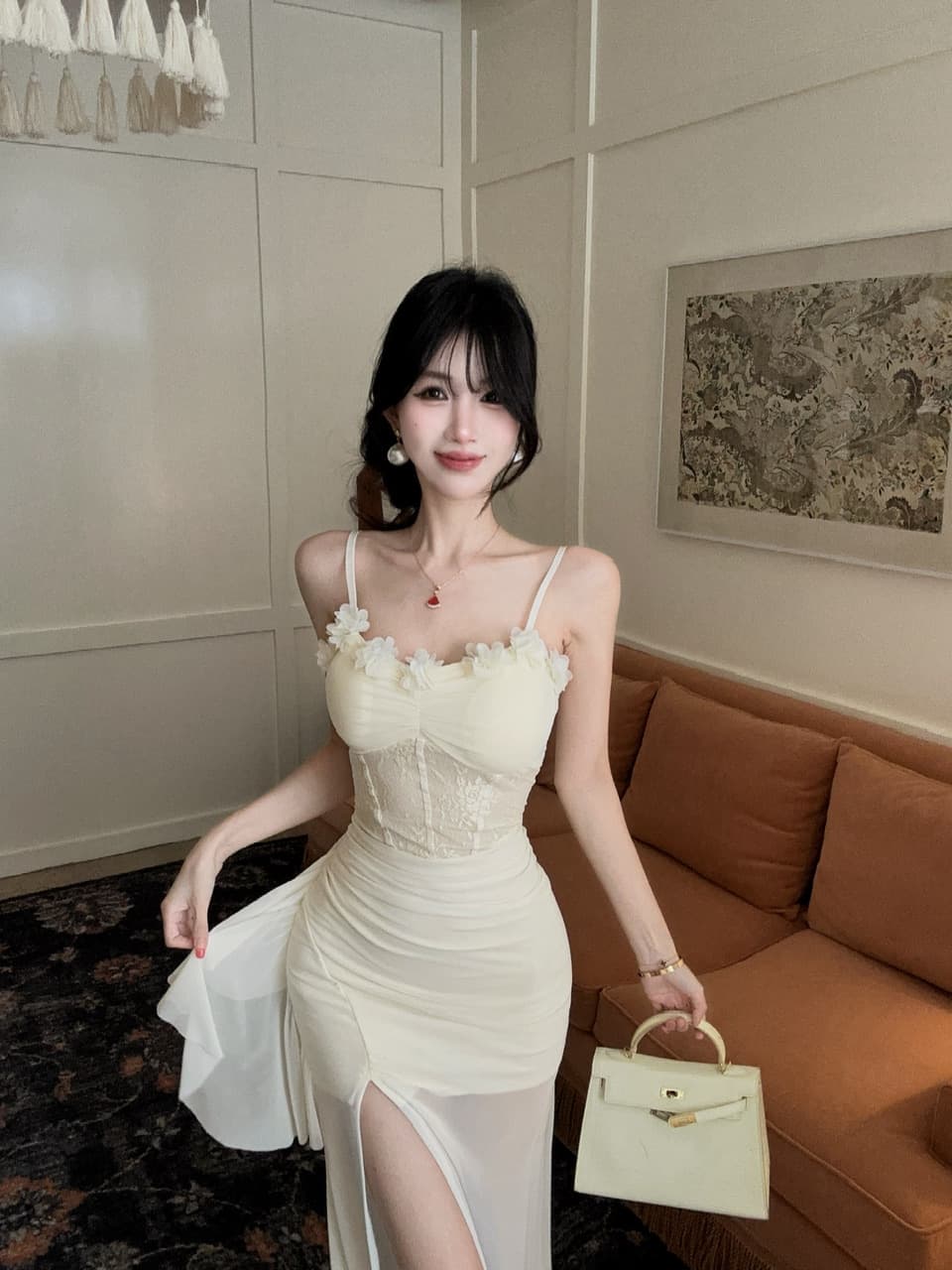 실사 롱 코트 드레스 상세 이미지 6