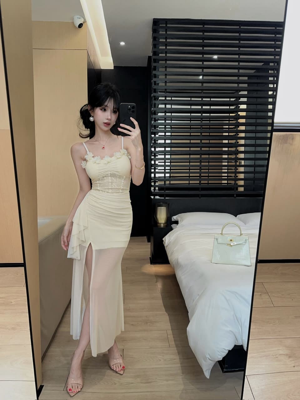 실사 롱 코트 드레스 상세 이미지 11