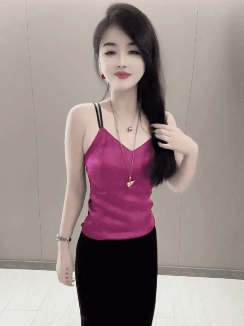 인터넷 유명인 폭발 패션 캐미솔 2026 여름 새로운 아세트산 자수 싸움 인터넷 뒤로 슬림해 보이는 외출용 인사이드 가져 가라. 이미지 5