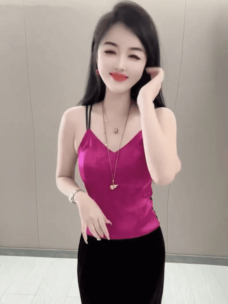 인터넷 유명인 폭발 패션 캐미솔 2026 여름 새로운 아세트산 자수 싸움 인터넷 뒤로 슬림해 보이는 외출용 인사이드 가져 가라. 상세 이미지 1