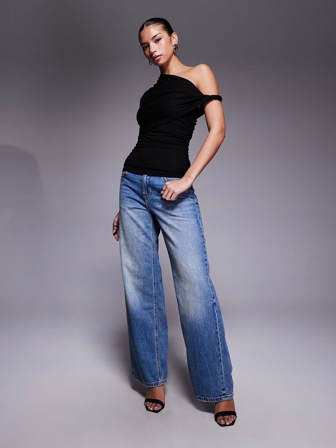 아메리칸 불규칙 펌프 Pleat 디자인 센스 비스듬한 어깨 의류 여성 여름 슬림해 보이는 주름 기본 셔츠 민소매 조끼 티셔츠 상세 이미지 11