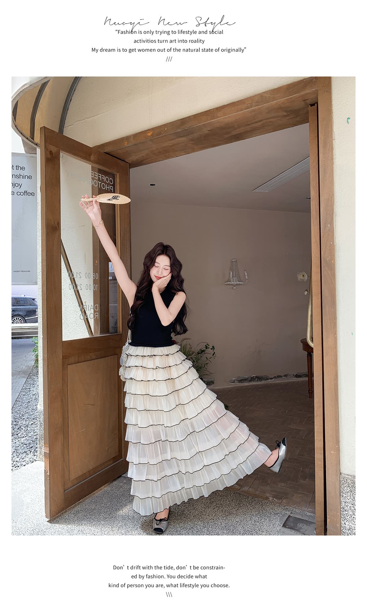 한 부서 품격 배색 패치워크 망사 케이크 여성 드레스 2026 초여름 새로운 명문 여성 바람 품격 조끼 스커트 상세 이미지 7