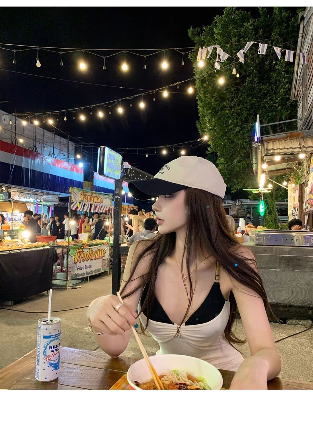 원본 품질 프랑스식 배색 페이크 레이어드 조끼 여성 2026 봄 여름 V넥 순수한 욕망 바람 페이크 레이어드 몸매 가꾸기 슬립 상세 이미지 6