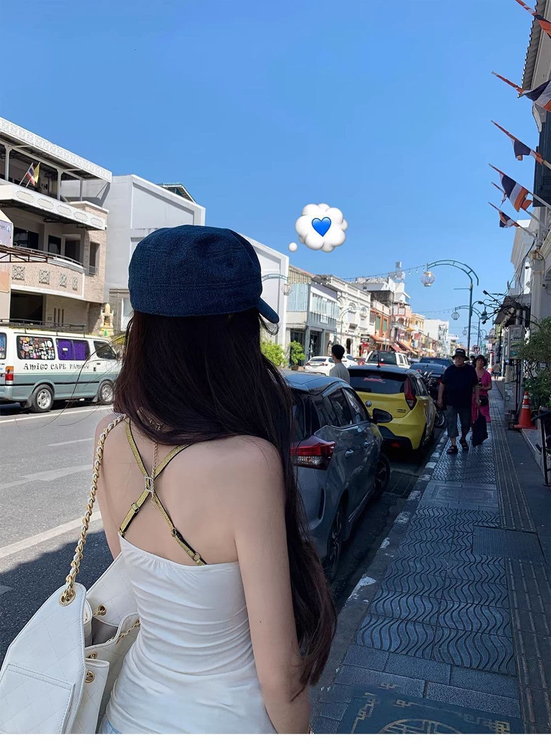 원본 품질 프랑스식 배색 페이크 레이어드 조끼 여성 2026 봄 여름 V넥 순수한 욕망 바람 페이크 레이어드 몸매 가꾸기 슬립 상세 이미지 17