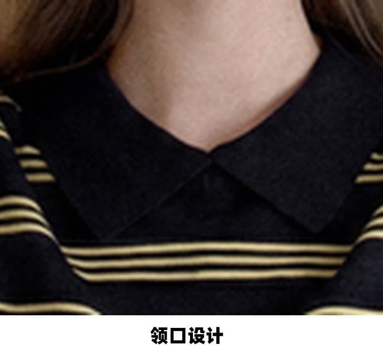 원본 품질 배색 스트라이프 POLO 칼라 얇은 스타일 니트 스웨터 2026 가을 새로운 캐주얼 다용도 풀오버 반팔 상세 이미지 10