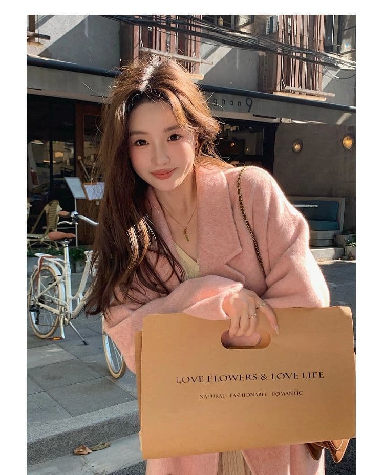 회색 모직 코트 여성 2026 가을 겨울 중간 길이 한 부서 루즈핏 고급 모직 외투 상세 이미지 33