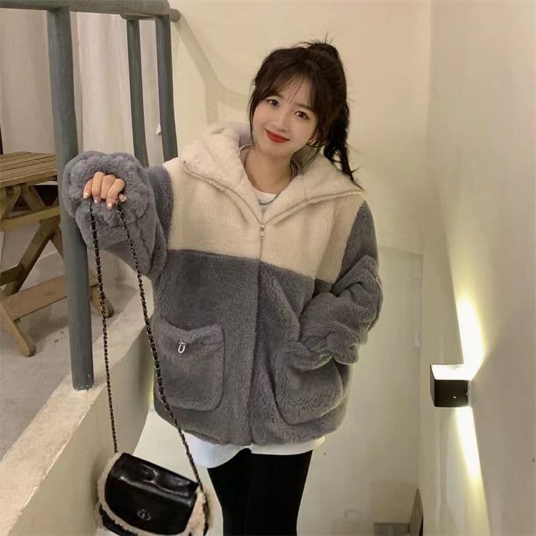 지방 mm 어린 양 플리스 면 옷 면 의류 여성 2026 년 새로운 디자인 센스 작은 대중 겨울 두꺼운 재킷 트렌디 ins 상세 이미지 4