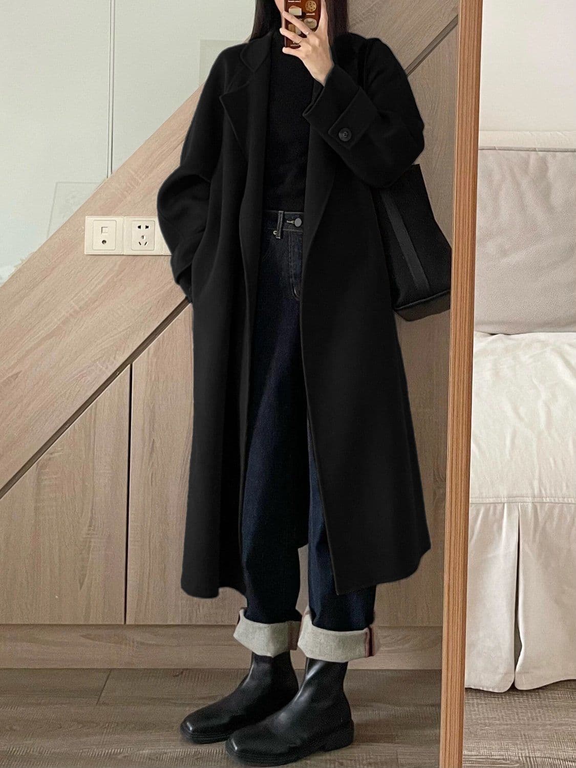 모직 코트 여성 2026 가을 겨울 새로운 그는 벤 바람 고급 한 부서 작은 키 품격 두꺼운 모직 외투 트렌디 상세 이미지 16