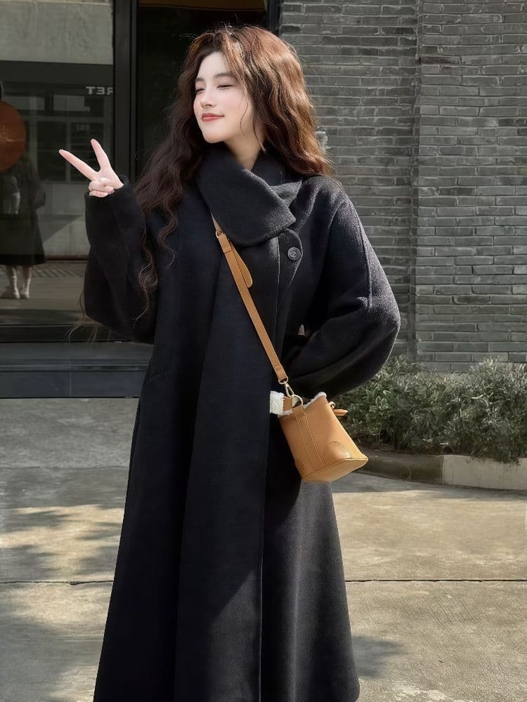 2026 고급 새로운 루즈핏 다용도 디자인 가을 겨울 스카프 수 있습니다. 언 로딩 양모 양면 코트 재킷 빛 럭셔리 상세 이미지 3