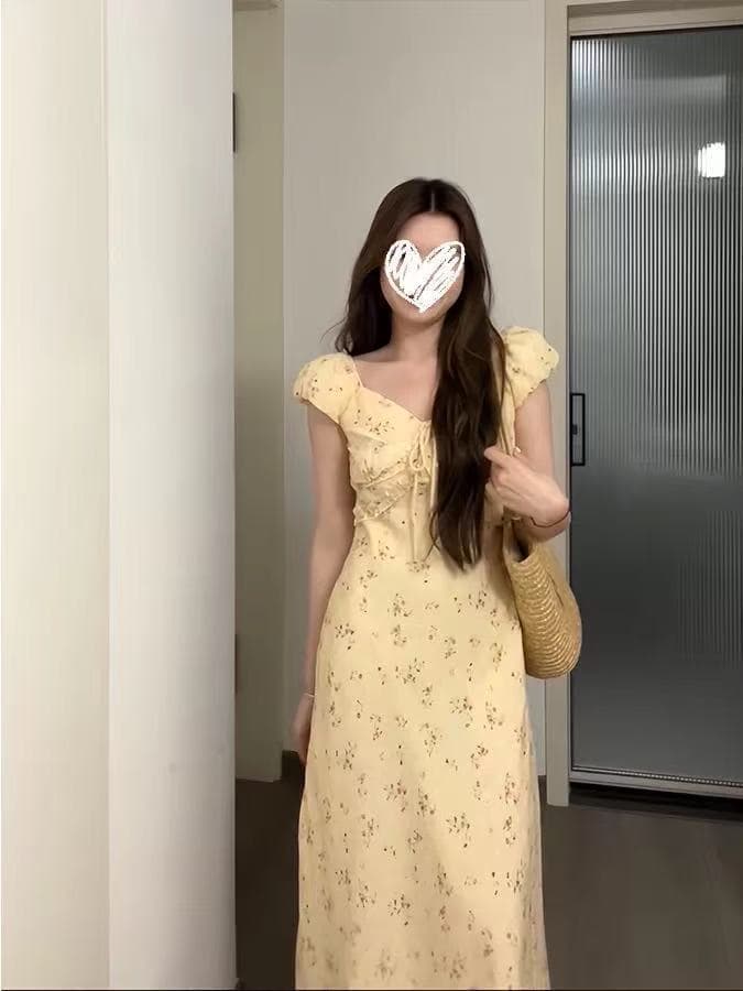 빅 사이즈 지방 mm 프랑스식 부드러운 바람 나비 스트랩 꽃무늬 드레스 여름 새로운 작은 샤넬 스타일 품격 롱 스커트 여성 상세 이미지 4