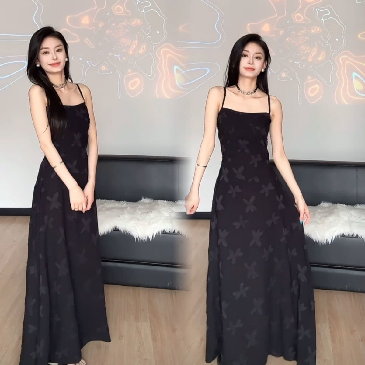 프랑스식 패션 세트 여성 여름 새로운 품격 미니멀리즘 요정 슬림해 보이는 허리 수축 슬립 슈퍼 요정 롱 스커트 드레스 상세 이미지 5
