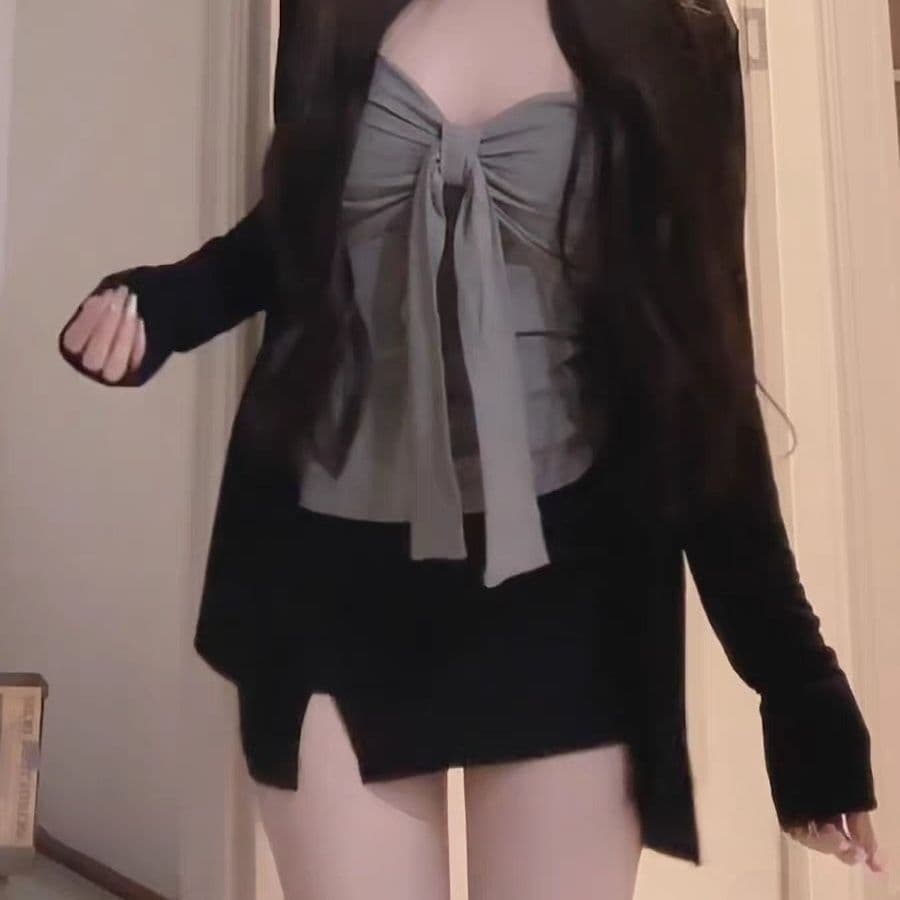 한 부서 핫걸 바람 오픈 가디건 슬립 닦아내 라. 가슴 안쪽 가져 가라. 아메리칸 레트로 슬림해 보이는 디자인 센스 상세 이미지 2