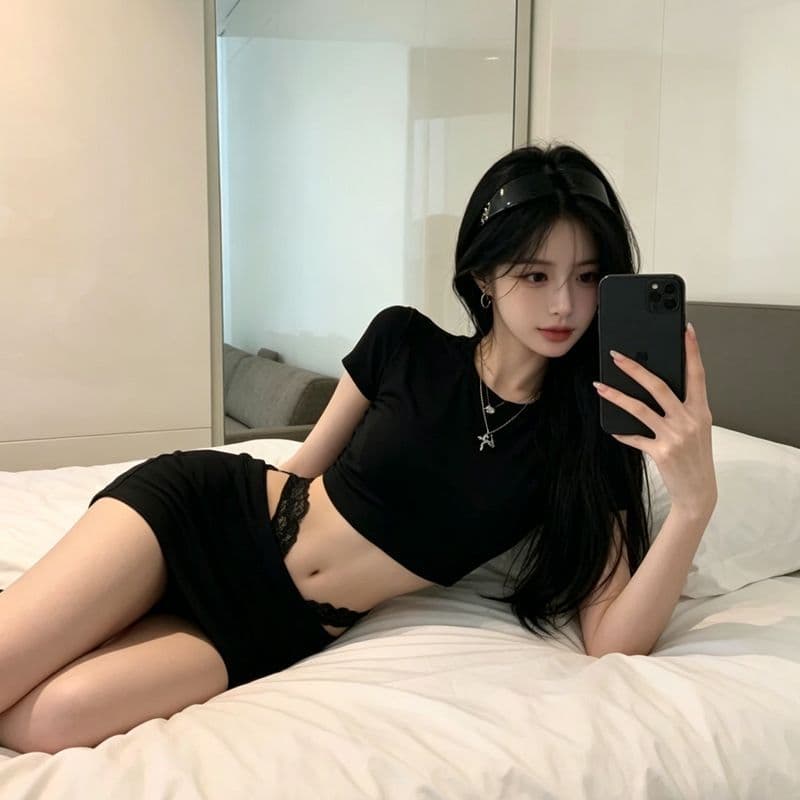 패션 캐주얼 바람 세트 타이트 반팔 티셔츠 여성 여름 하이웨이스트 타이트 스커트 반신 스커트 미니 스커트 핫걸 투피스 세트 상세 이미지 5