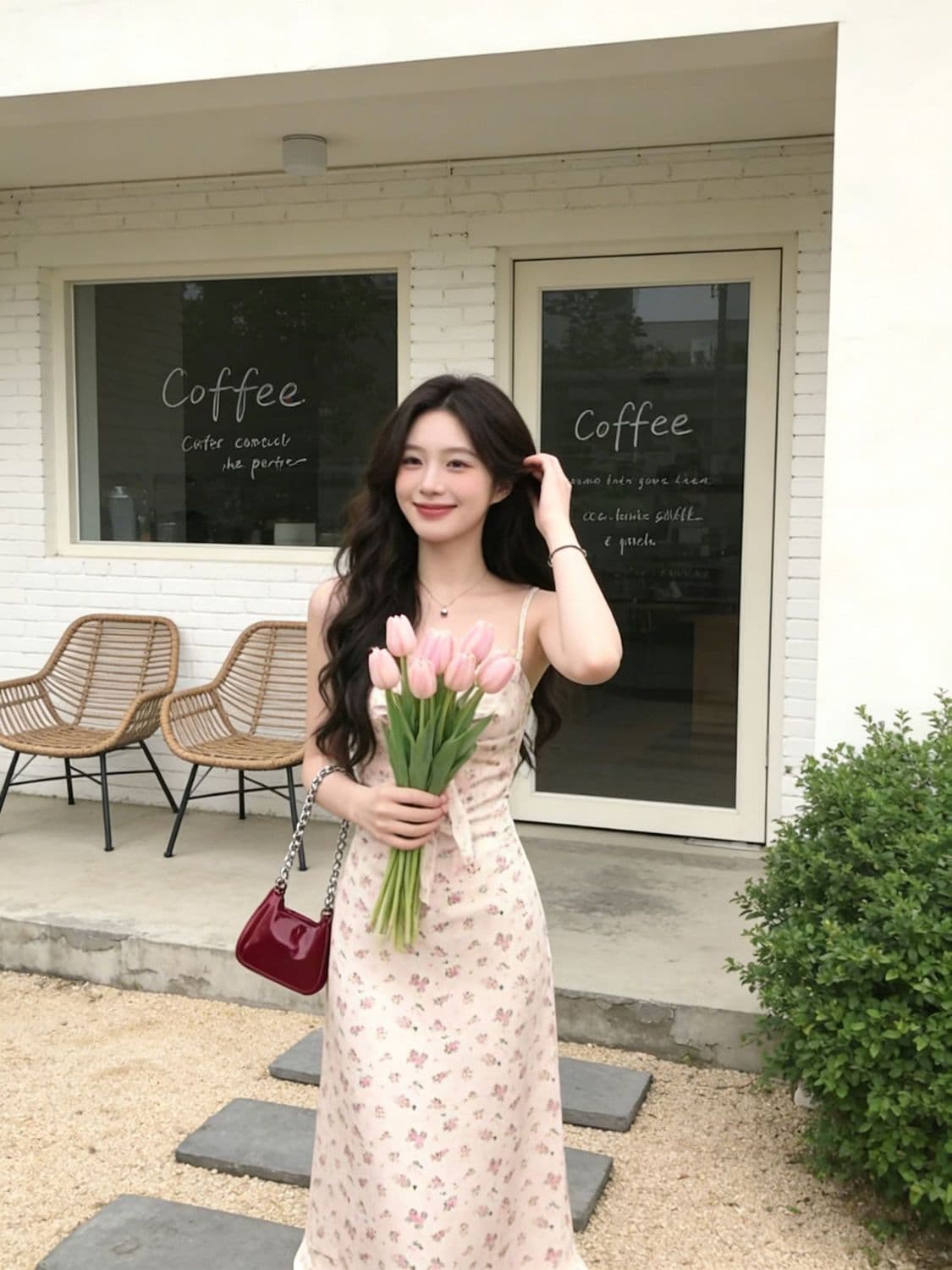 2026 여름 패션 새로운 프랑스식 달콤함 슬림해 보이는 허리 수축 몸매 가꾸기 레이스 꽃무늬 레이스업 슬립 드레스