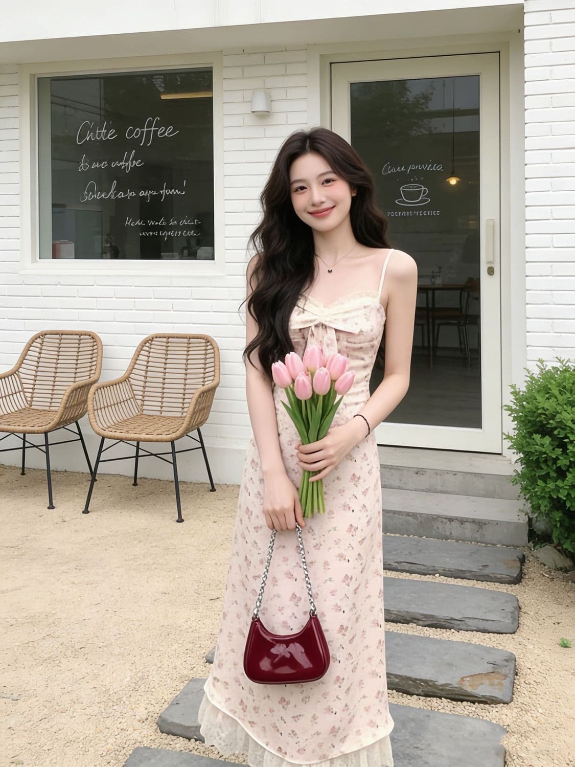 2026 여름 패션 새로운 프랑스식 달콤함 슬림해 보이는 허리 수축 몸매 가꾸기 레이스 꽃무늬 레이스업 슬립 드레스 상세 이미지 8