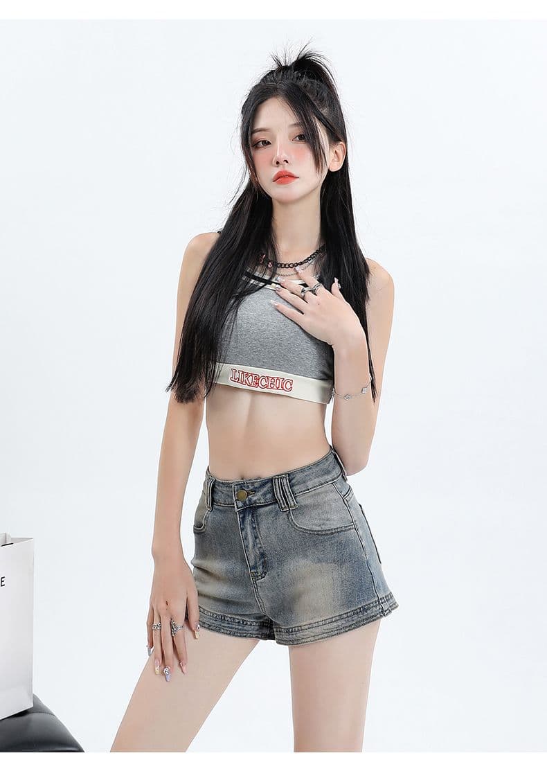 실사 레트로 워싱 마 오래된 섹시함 핫걸 슬림해 보이는 몸매 가꾸기 신축성 타이트 스커트 핫 바지 데님 반바지 여성 트렌디 상세 이미지 11