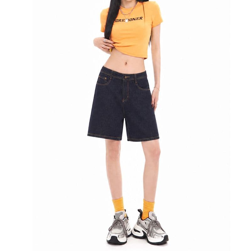 실사 데님 계획 국방 퇴색하다 자유로움 좋은 핏 스타일 중성 바람 원색 데님 바지 오부 바지 와이드 레그 팬츠