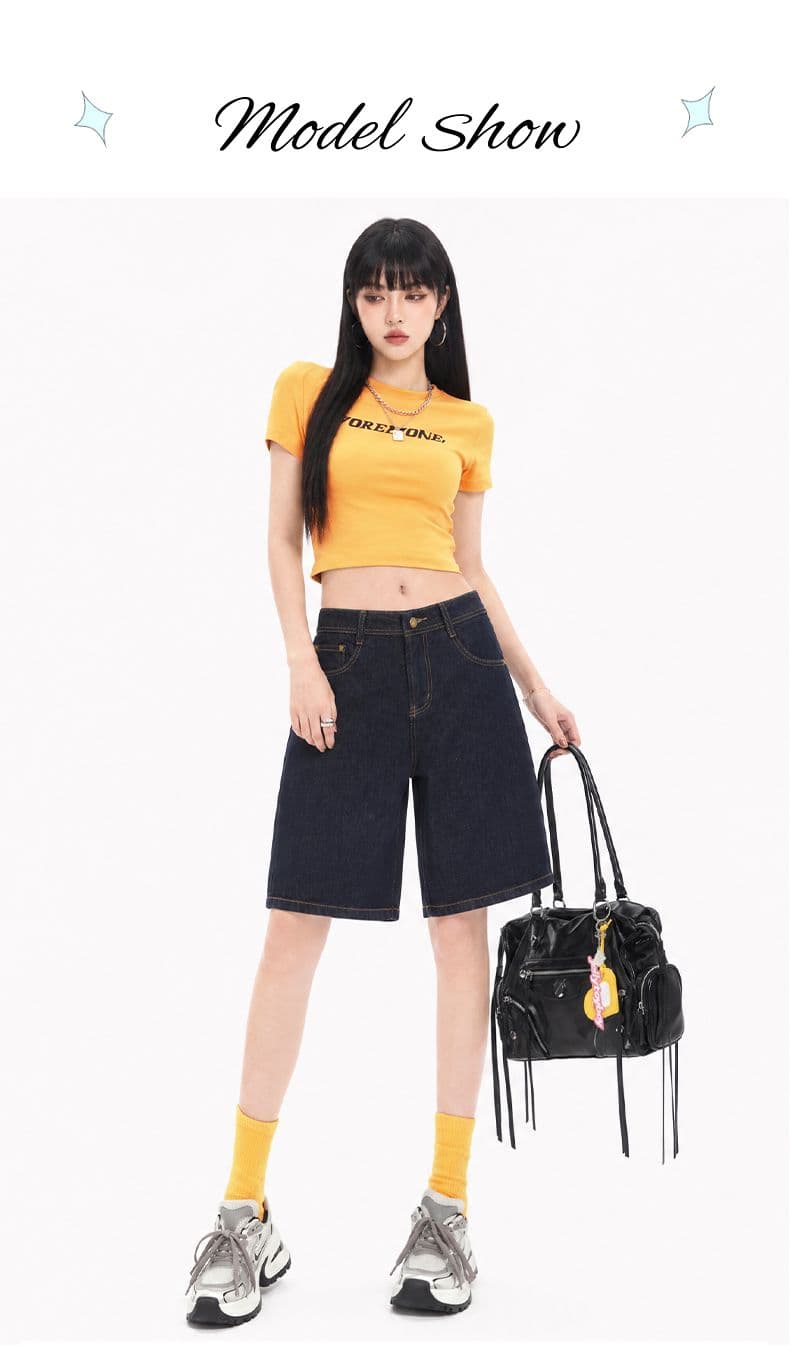 실사 데님 계획 국방 퇴색하다 자유로움 좋은 핏 스타일 중성 바람 원색 데님 바지 오부 바지 와이드 레그 팬츠 상세 이미지 6