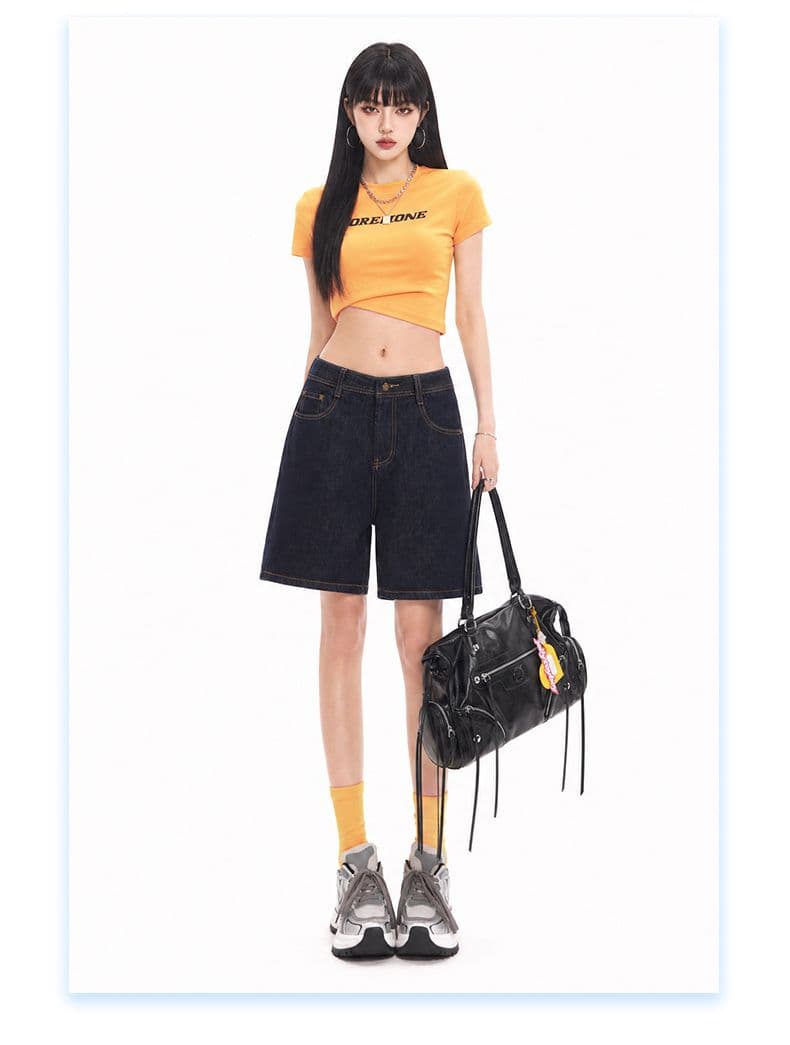 실사 데님 계획 국방 퇴색하다 자유로움 좋은 핏 스타일 중성 바람 원색 데님 바지 오부 바지 와이드 레그 팬츠 상세 이미지 8