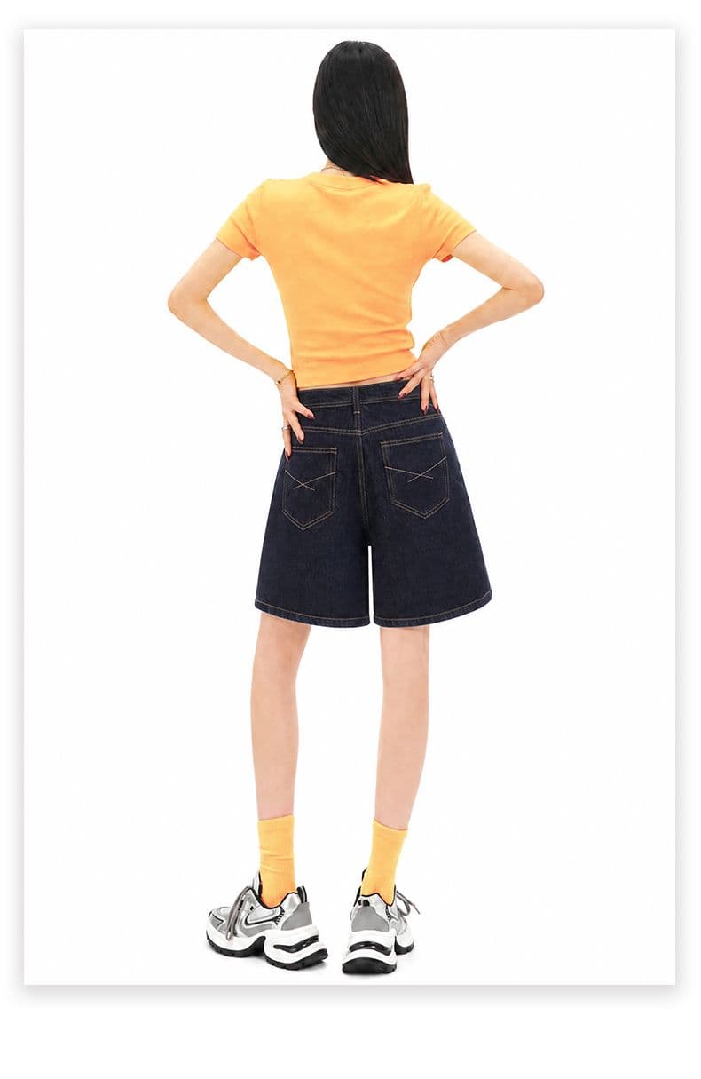 실사 데님 계획 국방 퇴색하다 자유로움 좋은 핏 스타일 중성 바람 원색 데님 바지 오부 바지 와이드 레그 팬츠 상세 이미지 12