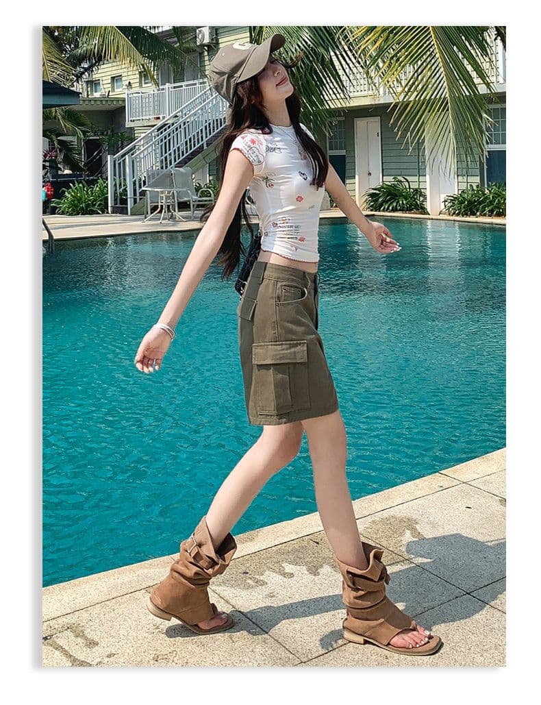 실사 워싱 마 오래된 순면 워크웨어 청바지 여성 여름 새로운 루즈핏 캐주얼 4 점 화이트 반바지 상세 이미지 15