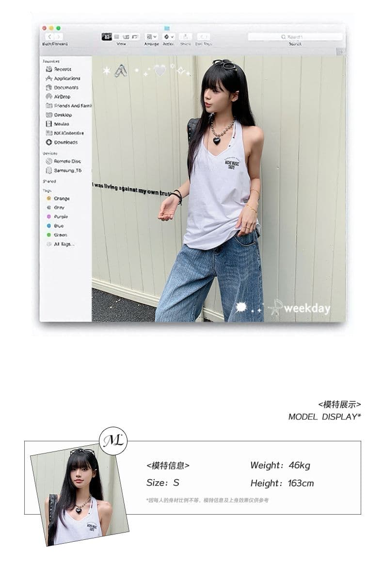 실사 아메리칸 레트로 파리 버클 디자인 대나무 마디 데님 루즈핏 넓은 다리 청바지 여성 상세 이미지 6