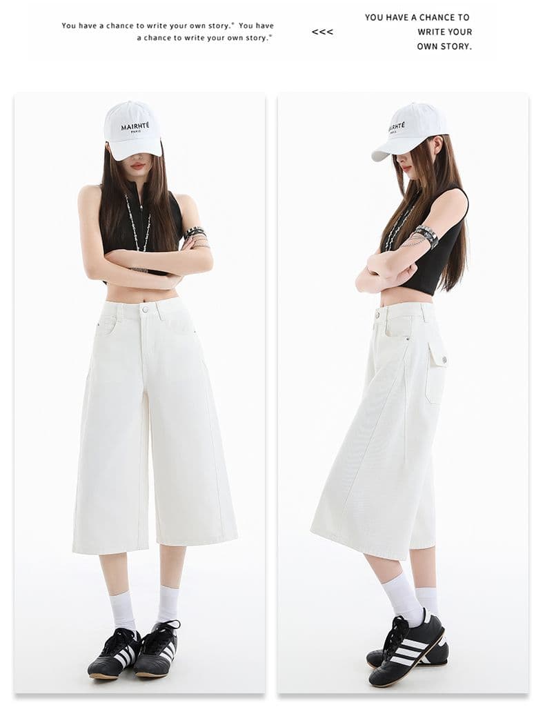 실사 청바지 여성 여름 개성 디자인 루즈핏 넓은 다리 높음 거리 작은 키 스트레이트 바지 여성 상세 이미지 25