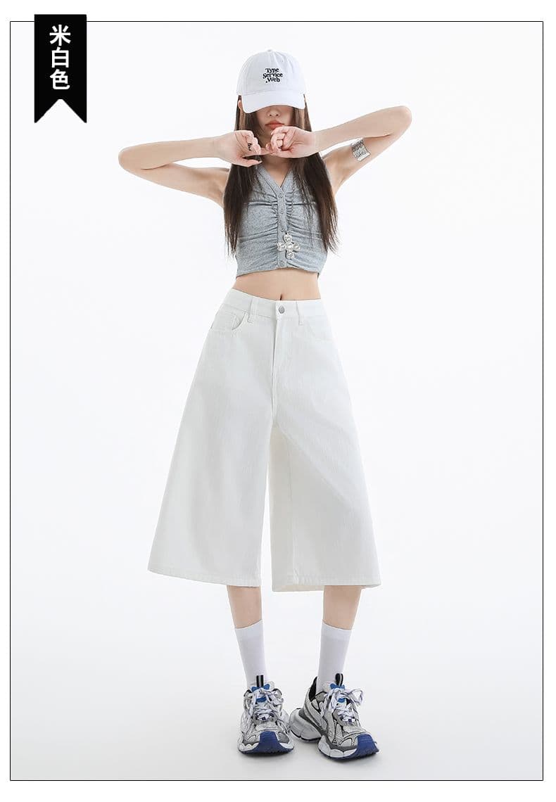실사 아메리칸 루즈핏 7 점 청바지 여성 여름 개성 디자인 루즈핏 넓은 다리 높음 거리 스트레이트 바지 여성 상세 이미지 18