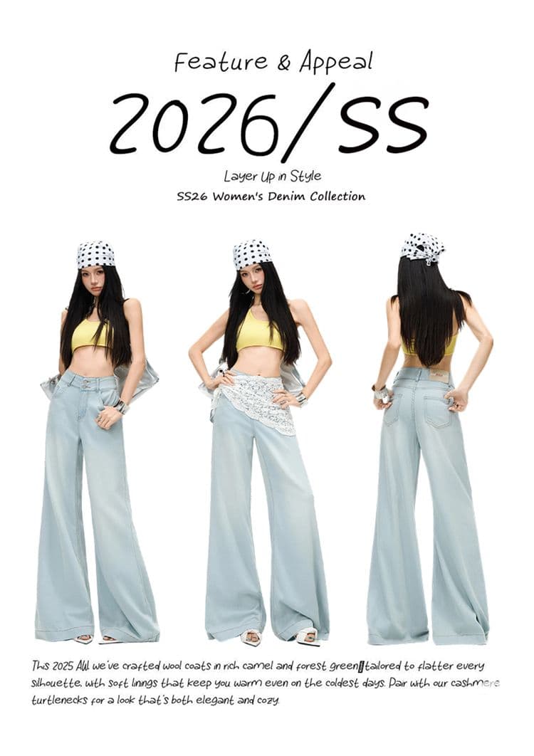 실사 와이드 레그 팬츠 어린이 여름 2026 년 새로운 배 종류 마이크로 지방 하이웨이스트 도루 가을 센스 와이드 다리 바닥 청소 바지 상세 이미지 11