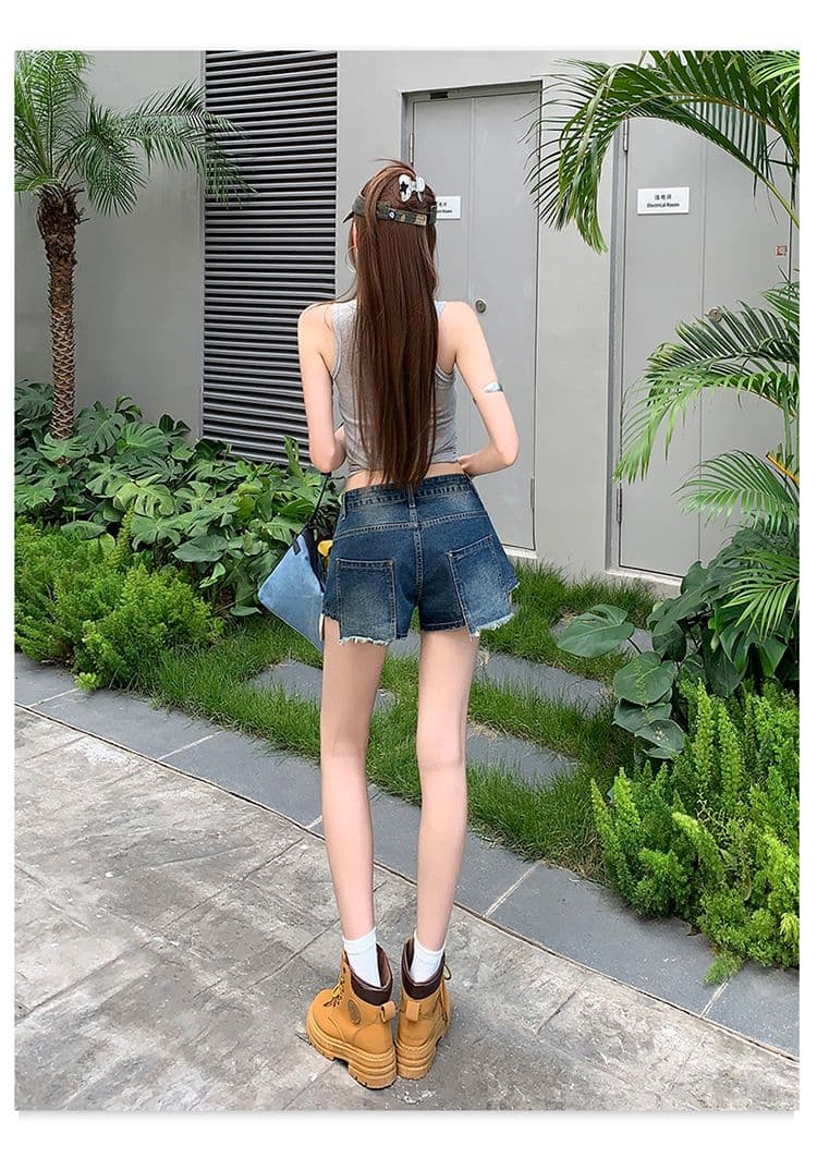 실사 레트로 달콤한 차가운 와 성별 거리 데님 반바지 여성 여름 새로운 다용도 슬림해 보이는 핫걸 핫 바지 상세 이미지 16