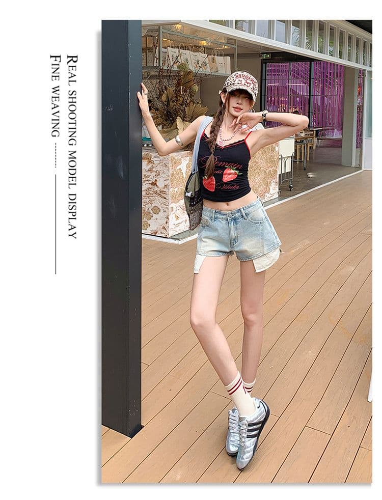 실사 레트로 달콤한 차가운 와 성별 거리 데님 반바지 여성 여름 새로운 다용도 슬림해 보이는 핫걸 핫 바지 상세 이미지 29